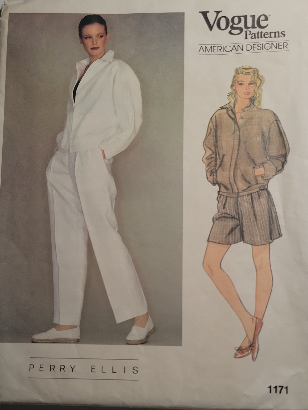 Vintage Vogue American Designer #1171 Sewing Pattern, Perry Ellis,Size 10, UNCUT